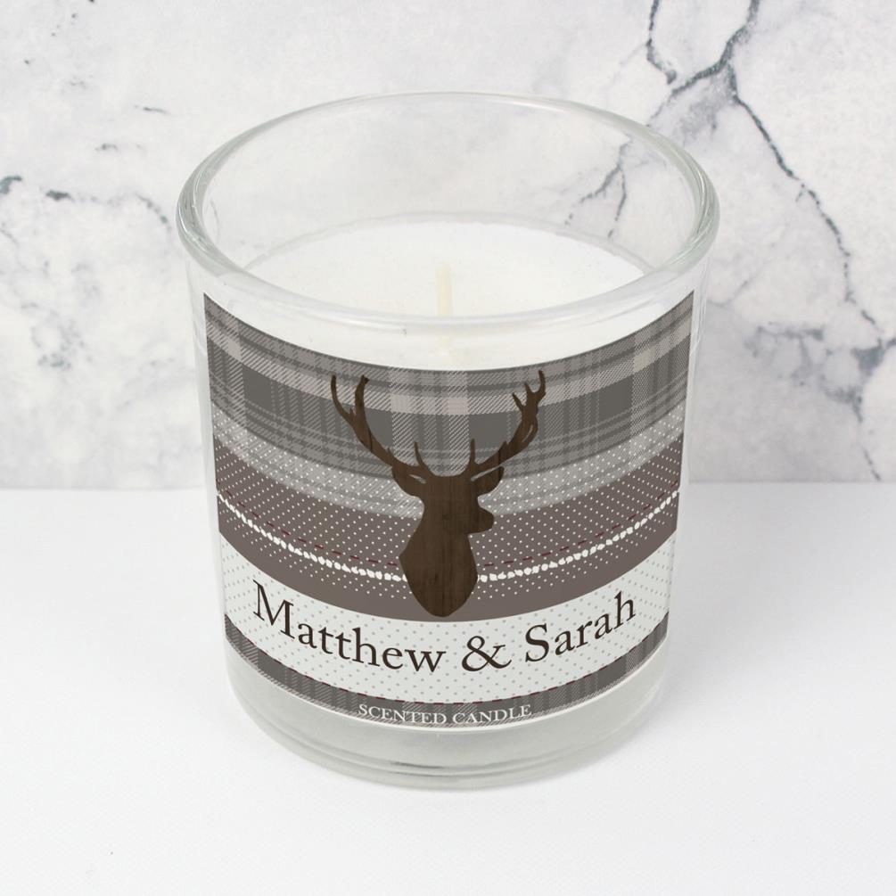 Personalised Highland Stag Scented Jar Candle Extra Image 2